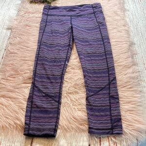 Lululemon Pace Rival Crop Leggings Spacedye Twist Ultra Violet sz 6